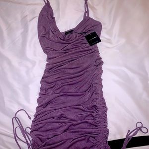 JLux label purple ruched dress